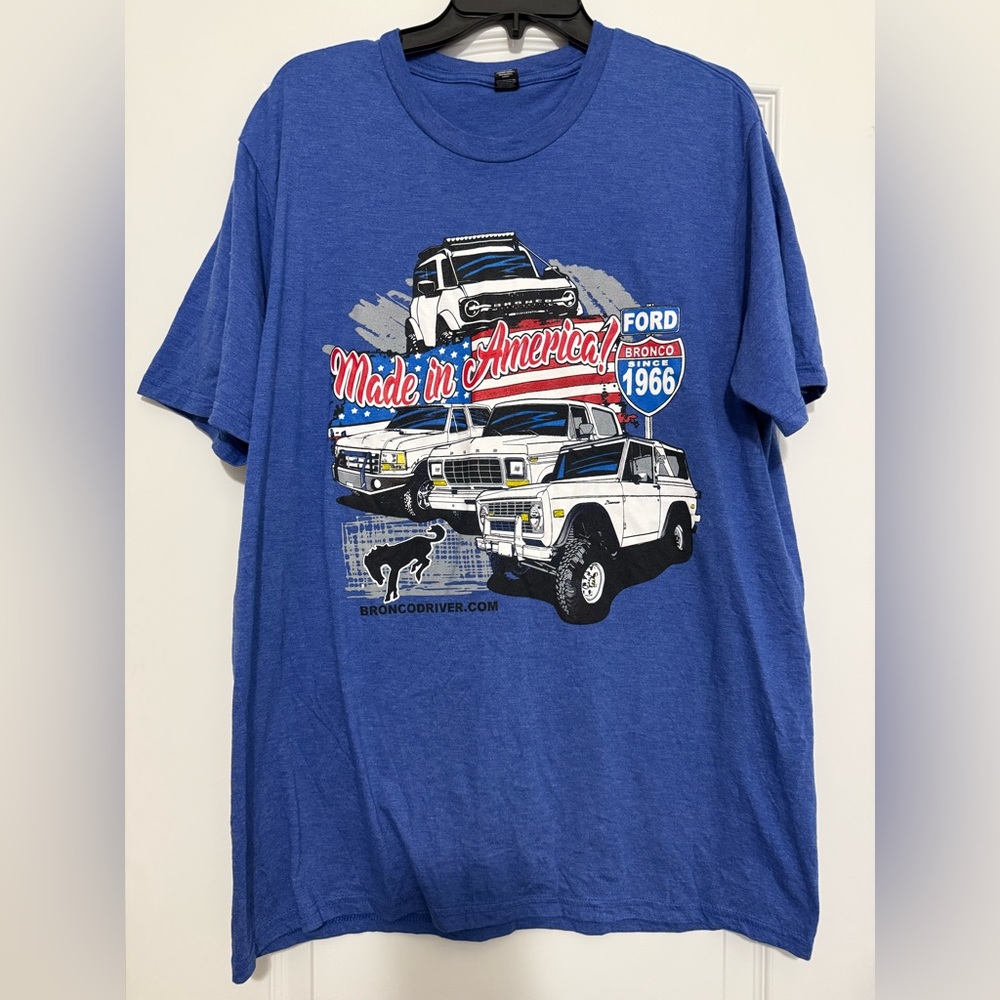 Ford Bronco Made In America USA Graphic Tee XL Tshirt Collectible Since 1966